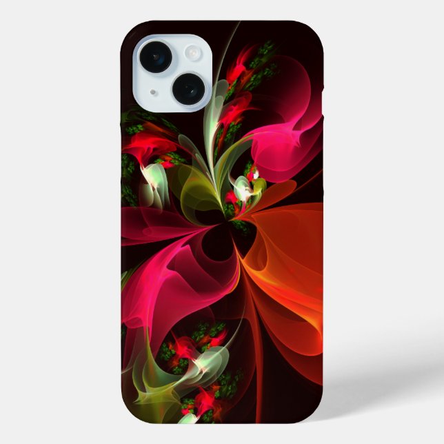 Red Green Floral Modern Abstrakt Art Pattern #02 Case-Mate iPhone Hülle (Rückseite)
