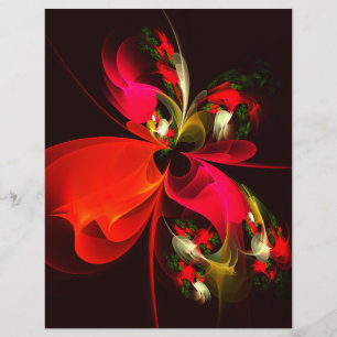 Red Green Floral Modern Abstrakt Art Pattern #02 Flyer