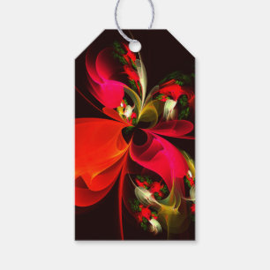 Red Green Floral Modern Abstrakt Art Pattern #02 Geschenkanhänger