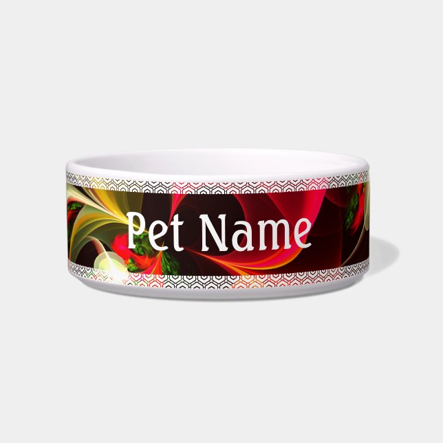 Red Green Floral Modern Abstrakt Art Pattern #02 Napf (Vorderseite)