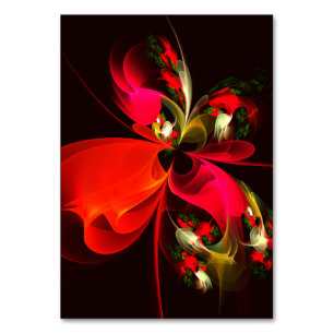 Red Green Floral Modern Abstrakt Art Pattern #02 Tischnummer