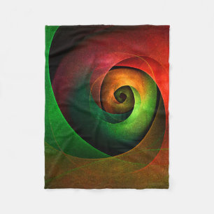Red Green Floral Modernes Abstraktes Kunstmuster # Fleecedecke