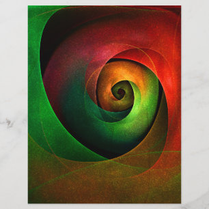 Red Green Floral Modernes Abstraktes Kunstmuster # Flyer
