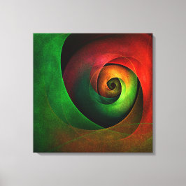 Red Green Floral Modernes Abstraktes Kunstmuster # Leinwanddruck