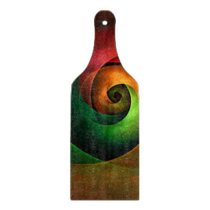 Red Green Floral Modernes Abstraktes Kunstmuster # Schneidebrett