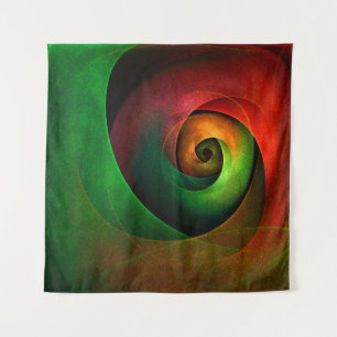 Red Green Floral Modernes Abstraktes Kunstmuster # Wandteppich