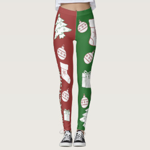 Red & Green Frory Weihnachten Frauen Leggings