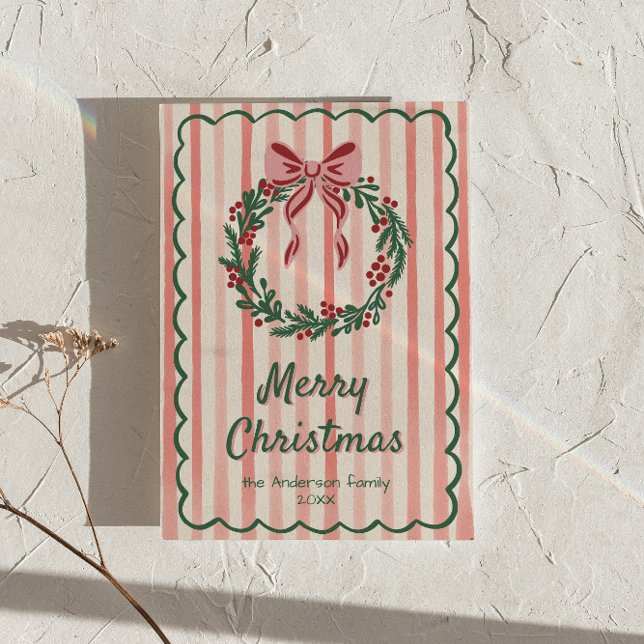 Red Green Gezeichnet Wreath Bow Weihnachten Non-Fo (Von Creator hochgeladen)