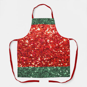 Red Green Glitzer Weihnachtsfeiertag Schürze Koch