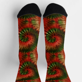 Red Green & Gold Fun Retro Gefärbte Krawatte Spira Socken