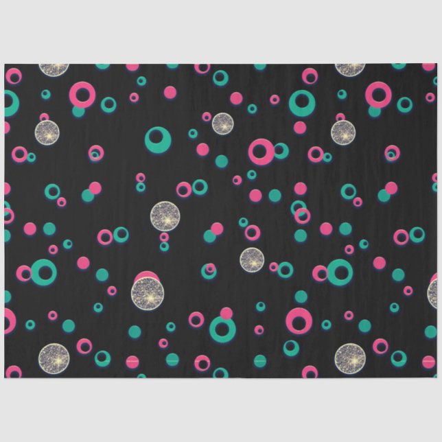 Red Green Gold Glitzer Polka Dots Christmas Seidenpapier (Vorderseite)