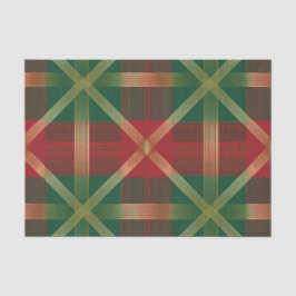RED GREEN GOLD HOLIDAY CHRISTMAS PLAID PATTERN SEIDENPAPIER