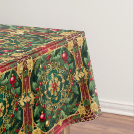 Red Green Gold Holiday Tableclout Tischdecke