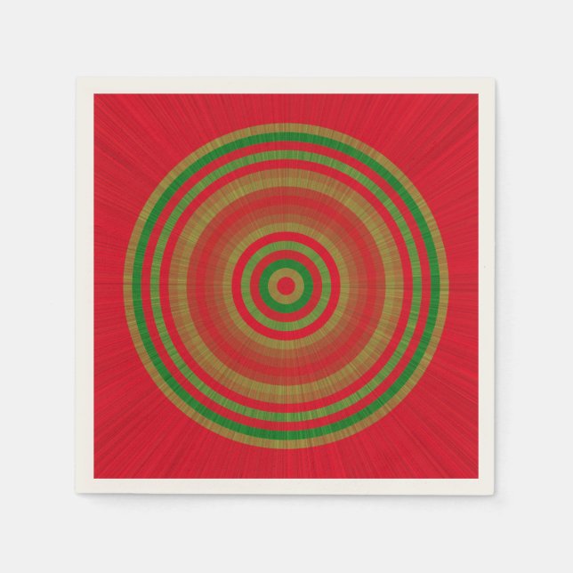 Red Green Gold Rings Serviette (Vorderseite)
