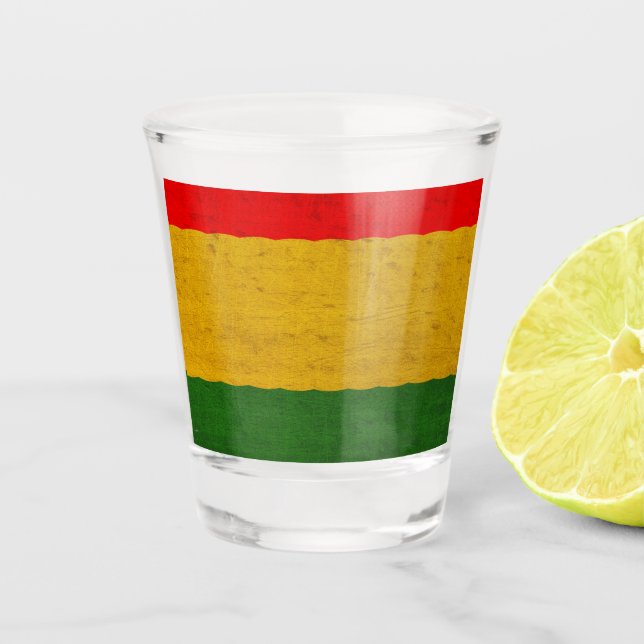 Red Green Gold Schnapsglas (Vorderseite)