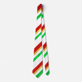 Red Green Gold Wasserfarbe Candy Cane Streifen Krawatte