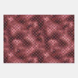 Red Green Gold Weihnachts Glitzer Dots Geschenkpapier Set