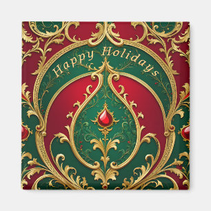 Red Green Gold Weihnachtsmagnet Magnet