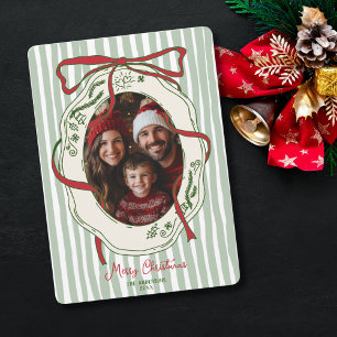 Red Green Hand gezeichnet Frohe Weihnachtsfamilie Einladung