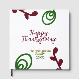 Red green happy Thanksgiving floral leaf fall Gästebuch