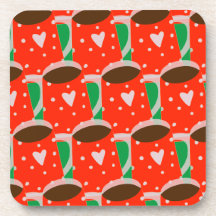 Red & Green Holiday Geschenk Hartkunststoff Unters