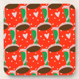 Red & Green Holiday Geschenk Hartkunststoff Unters Getränkeuntersetzer
