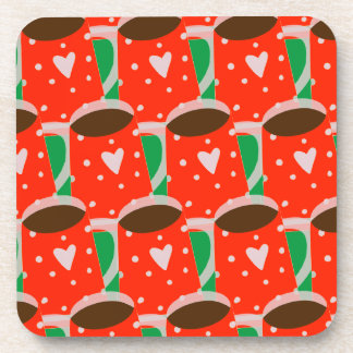 Red & Green Holiday Geschenk Hartkunststoff Unters Getränkeuntersetzer