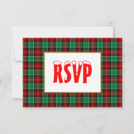 Red Green Holiday Kariert Custom Holiday UAWG RSVP Karte