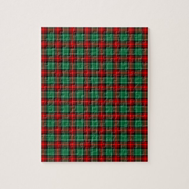 Red Green Holiday Kariertes Muster Jigsaw Puzzle (Vertikal)