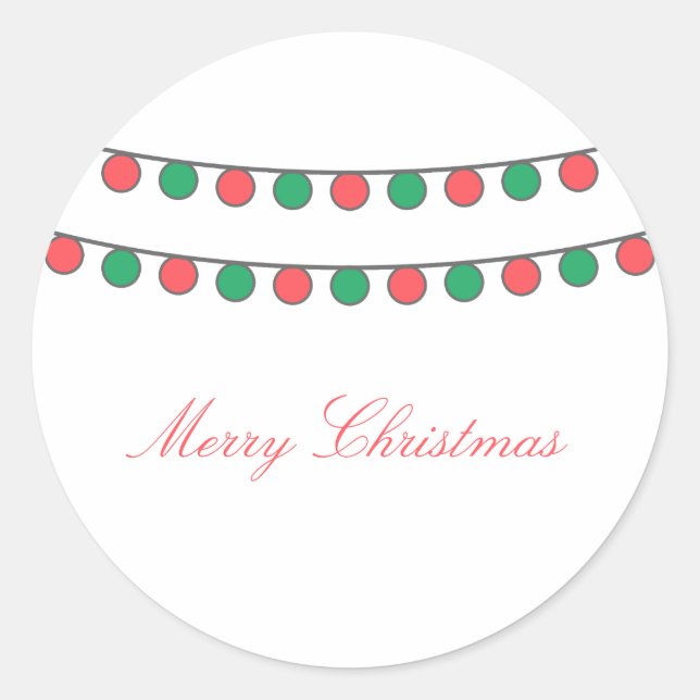 Red Green Holiday String of Lights Stickers (Vorderseite)