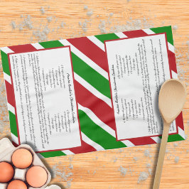 Red Green Holiday Stripe Custom Family Rezept Geschirrtuch