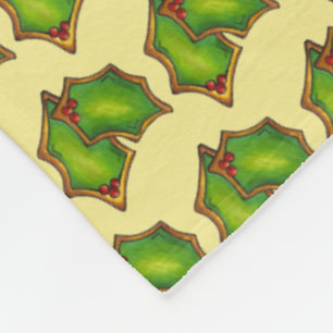 Red Green Holly Leaf Weihnachtskeks Weihnachten We Fleecedecke
