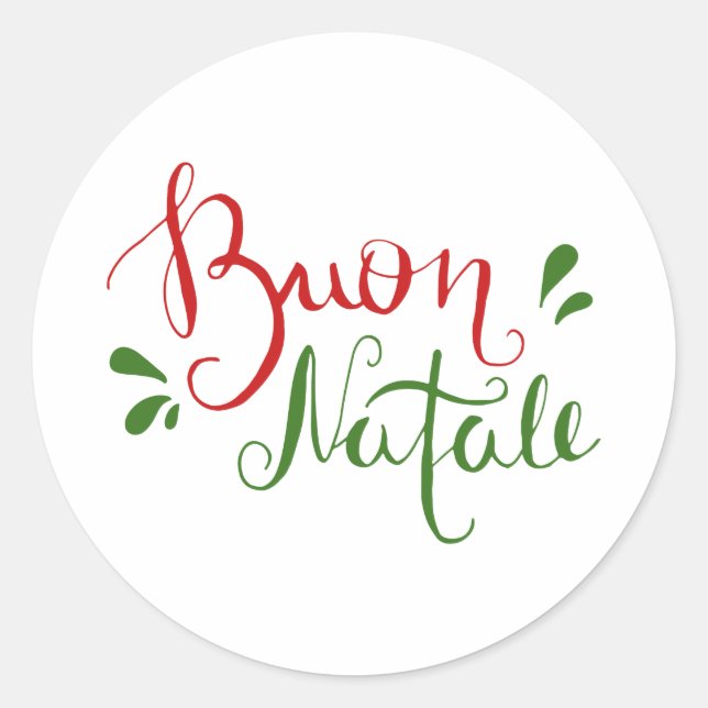 Red Green Italia Frohe Weihnachten Runder Aufkleber (Vorderseite)
