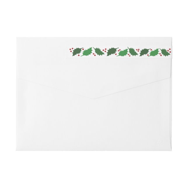 Red & Green Jolly Holly Wrap rund um das Adresseti (Rückseite)