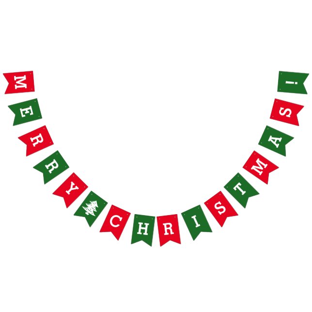 Red & green Joyeux Noël Fêtes de Noël Drapeaux (Tout)