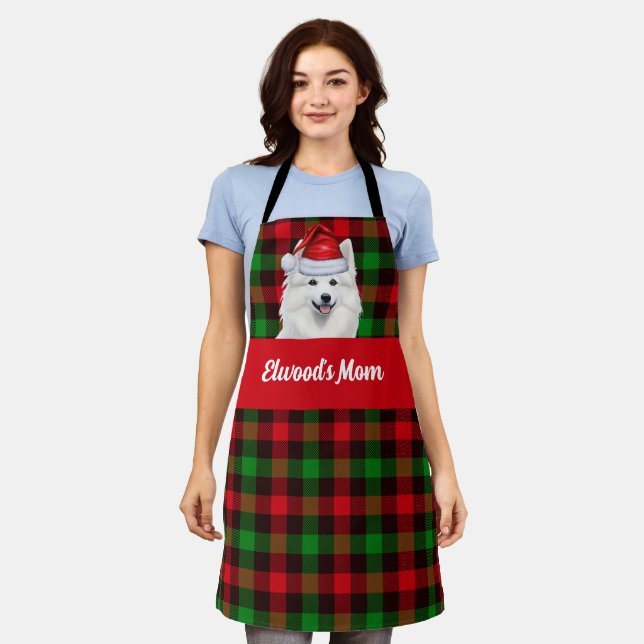 Red Green Kariert American Eskimo Dog Weihnachten Schürze (Getragen)
