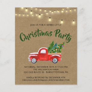Red Green Kariert Budget Weihnachten Party Einladu Flyer