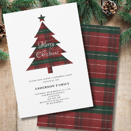 Red Green Kariert Christmas Tree Party Einladung