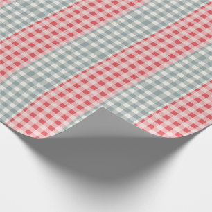 Red & Green Kariert Gingham Country Farm Einfach Geschenkpapier