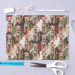 Red Green Kariert Lakeland Terrier Weihnachtsfeier Seidenpapier