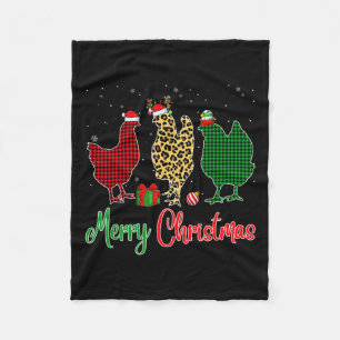 Red Green Kariert Leopard Chickens Santa Elf Hat C Fleecedecke