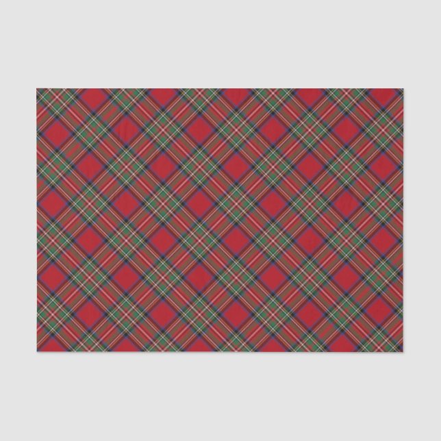 Red Green Kariert Rustic Classic Stewart Tartan Seidenpapier (Vorderseite)