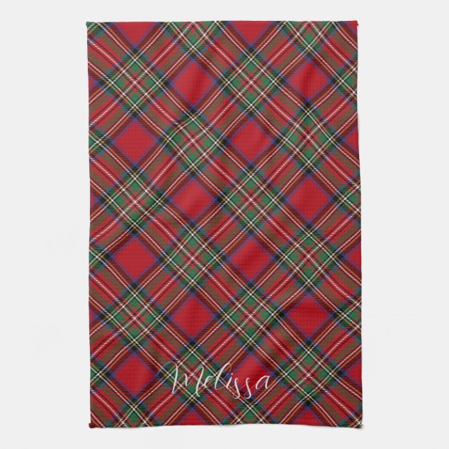 Red Green Kariert Rustic Classic Tartan Geschirrtuch (Vertikal)