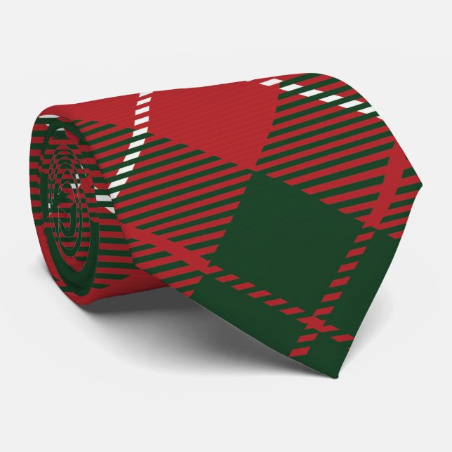 Red Green Kariert Rustic Classic Tartan Krawatte (Gerollt)