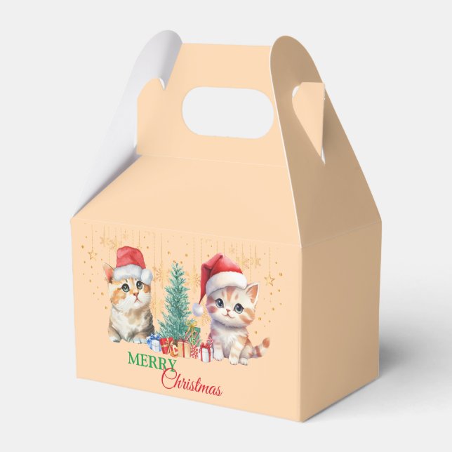 Red Green kitten Katze Santa Merge Weihnachts-Part Geschenkschachtel (Vorderseite)