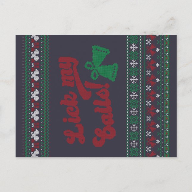 Red Green Lick My Balls Uggli Weihnachten Postkarte (Vorderseite)