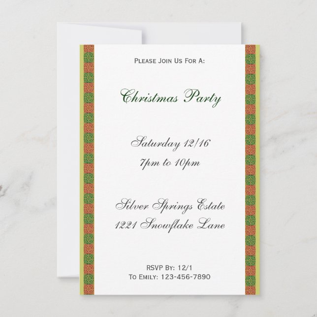 Red Green Lilie Custom Holiday 4.5x6.25 Einladung (Rückseite)