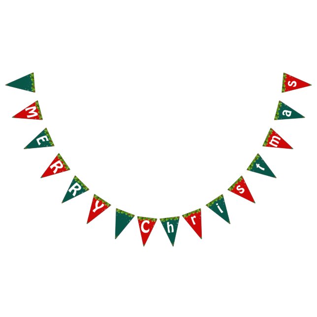RED GREEN MERRY Christmas Party Wimpelkette (Alle)