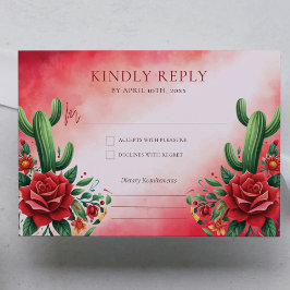 Red Green mexikanischen Stil Quinceañera UAwg Begleitkarte