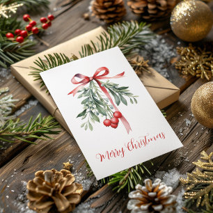 Red Green Mistletoe Frohe Weihnachtsferien Feiertagskarte